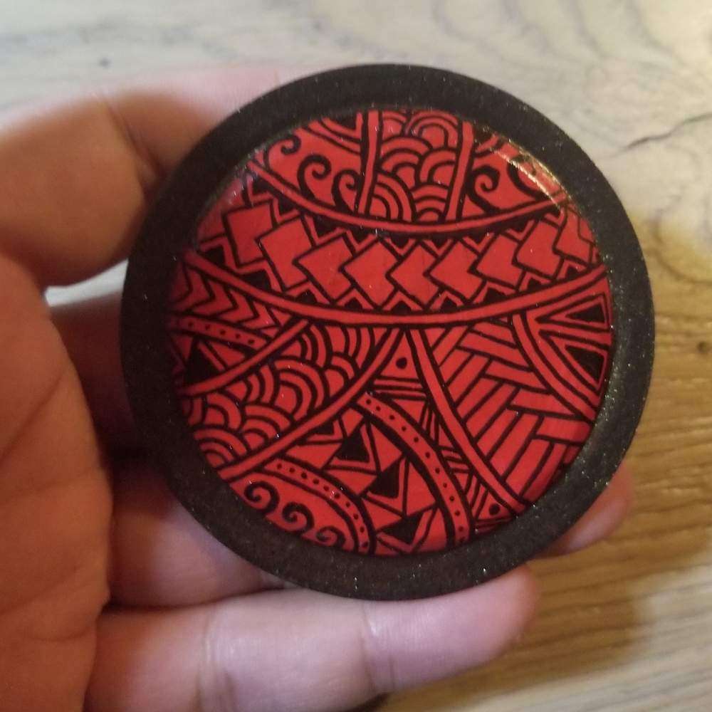 Handcrafted Red and Black Decorative Art Piece